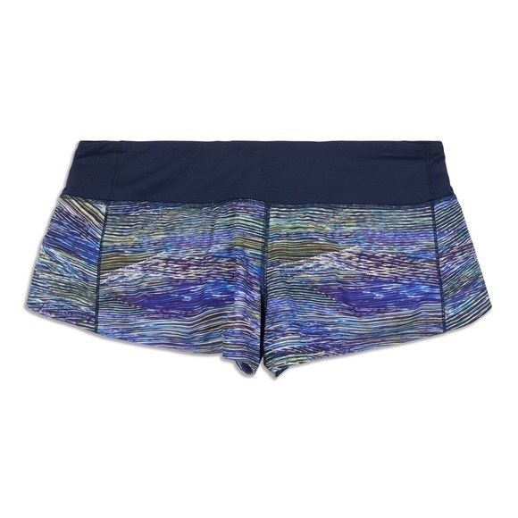 lululemon athletica Pants - Lululemon Speed Up Interconnect Blue Multi Athletic Stretch Low Rise Shorts 6